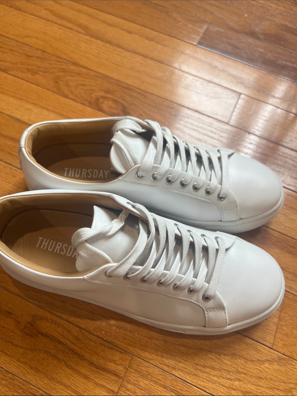 Thursday Boot Company White Leather Low-Top Sneakers